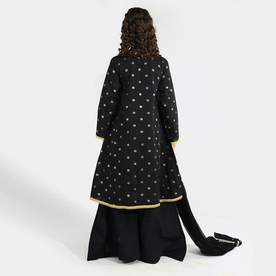 Teens Girls Jacquard 3-Piece Set (Jewel) - Black