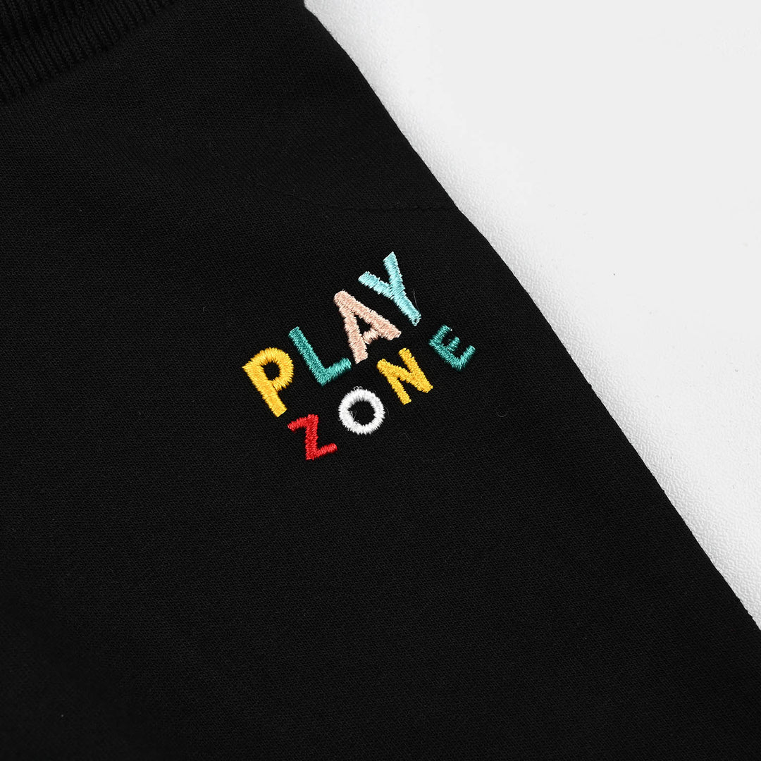 Infant Boys Cotton Terry Pyjama Play Zone-Jet Black