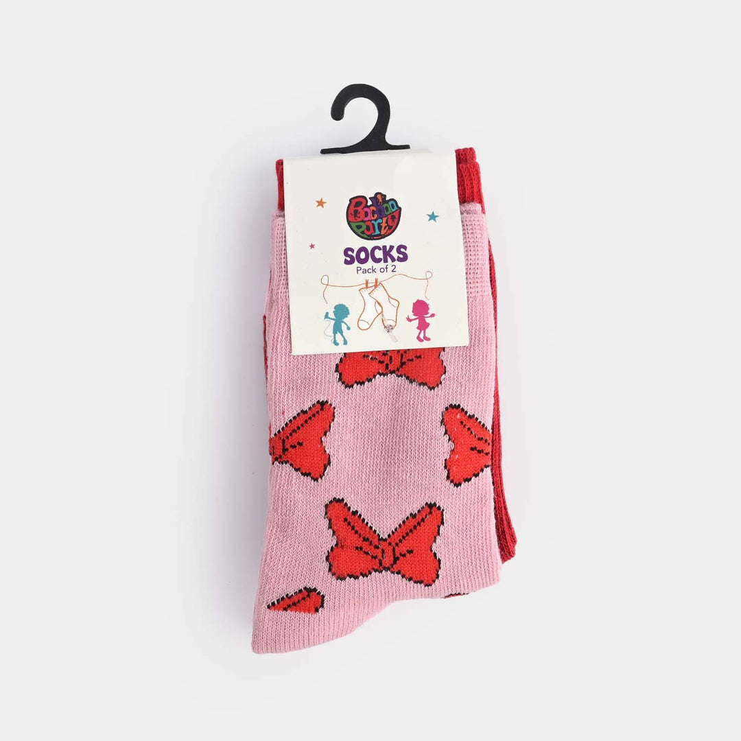 Girls Pack Of 2 Socks Minnie-Pink.Red