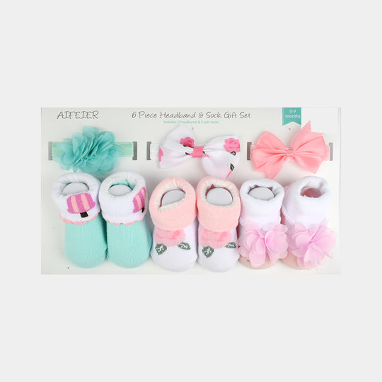 Baby Girl Socks & Headband Set