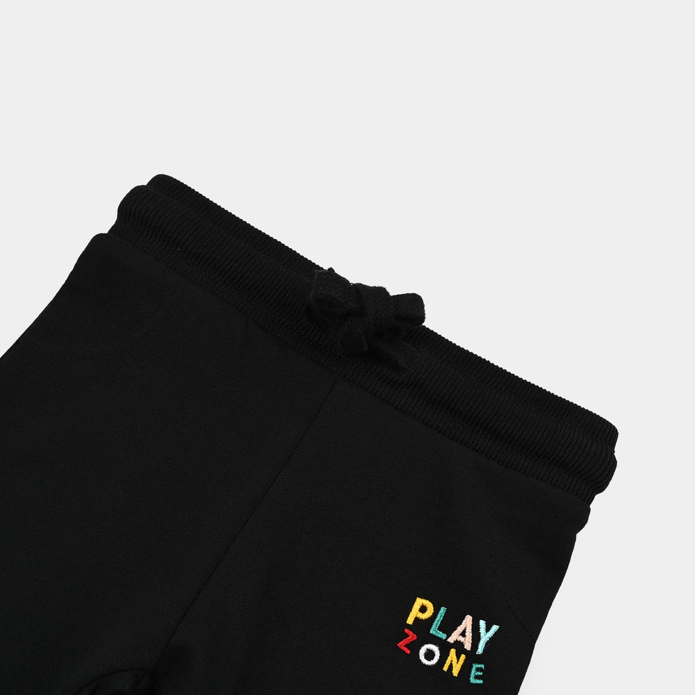 Infant Boys Cotton Terry Pyjama Play Zone-Jet Black
