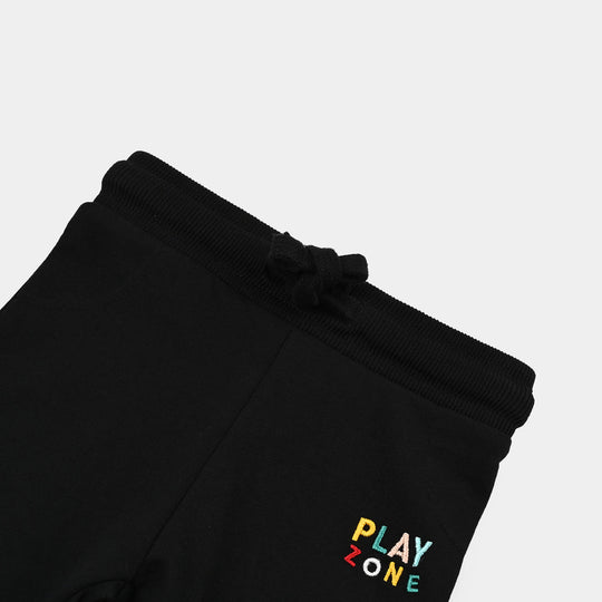 Infant Boys Cotton Terry Pyjama Play Zone-Jet Black