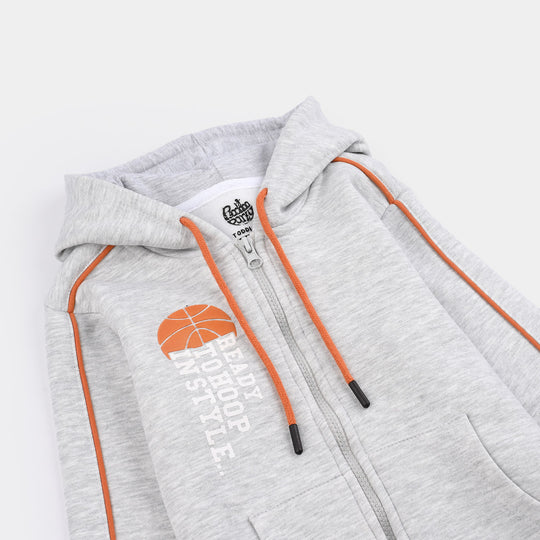 Boys Fleece 2 Piece Suit Ready To Hoop-Htr Grey