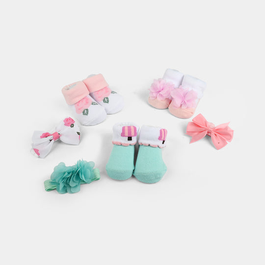 Baby Girl Socks & Headband Set