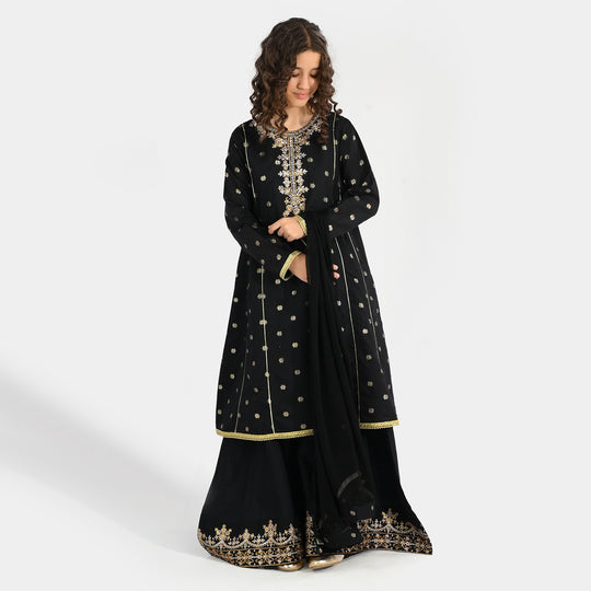 Teens Girls Jacquard 3-Piece Set (Jewel) - Black