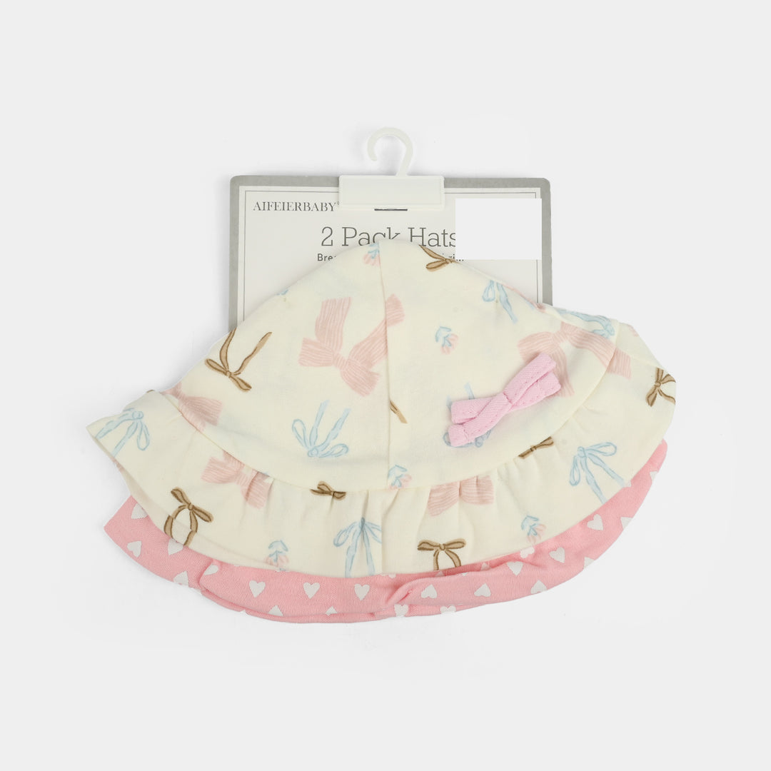 2-Piece Soft Cotton Baby Cap/Hat | 0M+