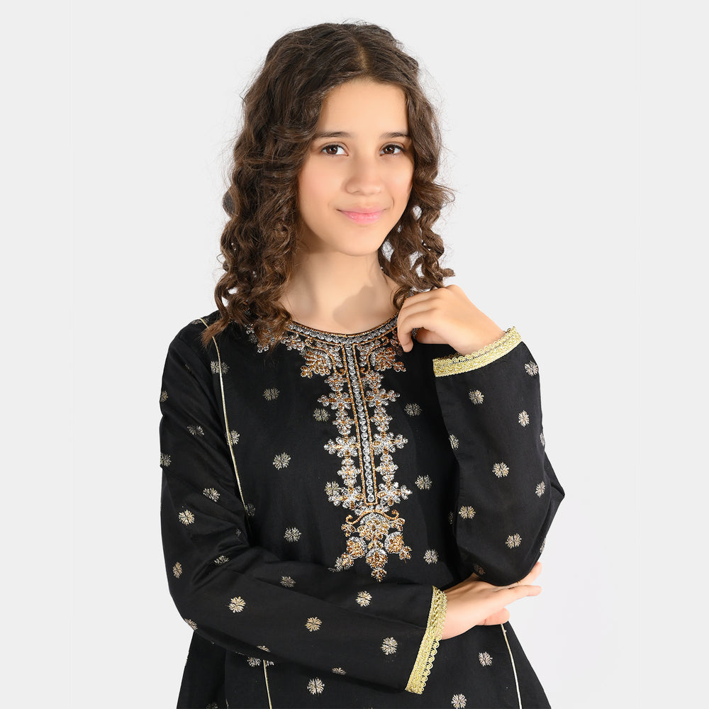 Teens Girls Jacquard 3-Piece Set (Jewel) - Black