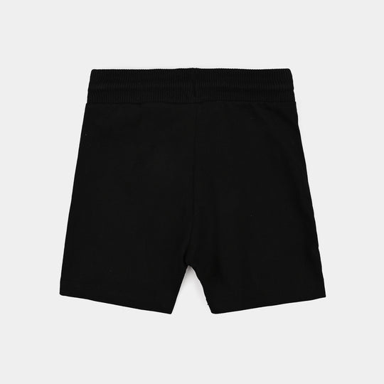 Infant Boys Cotton Terry Short Keep Building-Jet Black