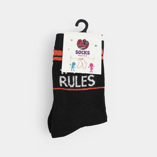 Boys Polyster Pack Of 2 Socks Skate All Day-BLACK