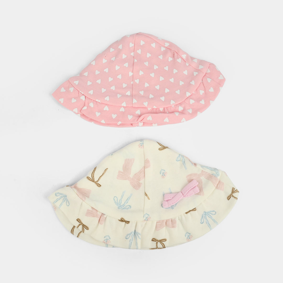 2-Piece Soft Cotton Baby Cap/Hat | 0M+