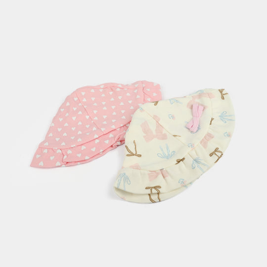 2-Piece Soft Cotton Baby Cap/Hat | 0M+