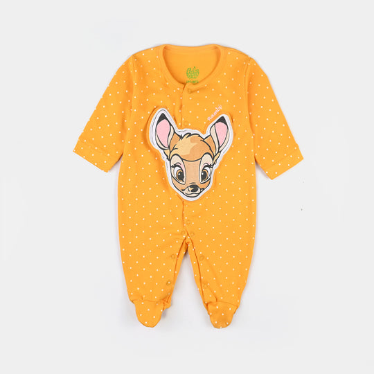 Infant Boys Cotton Interlock Knitted Romper Bambi-Citrus