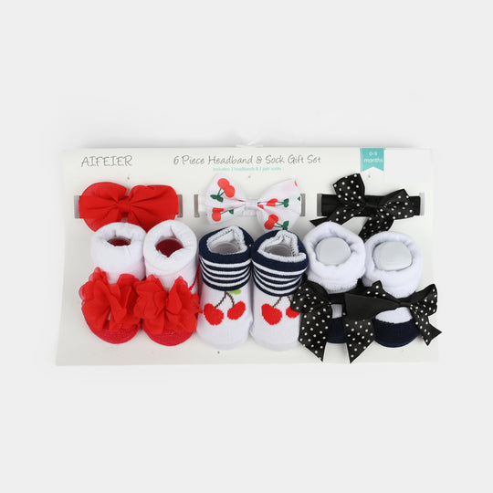 Baby Girl Socks & Headband Set