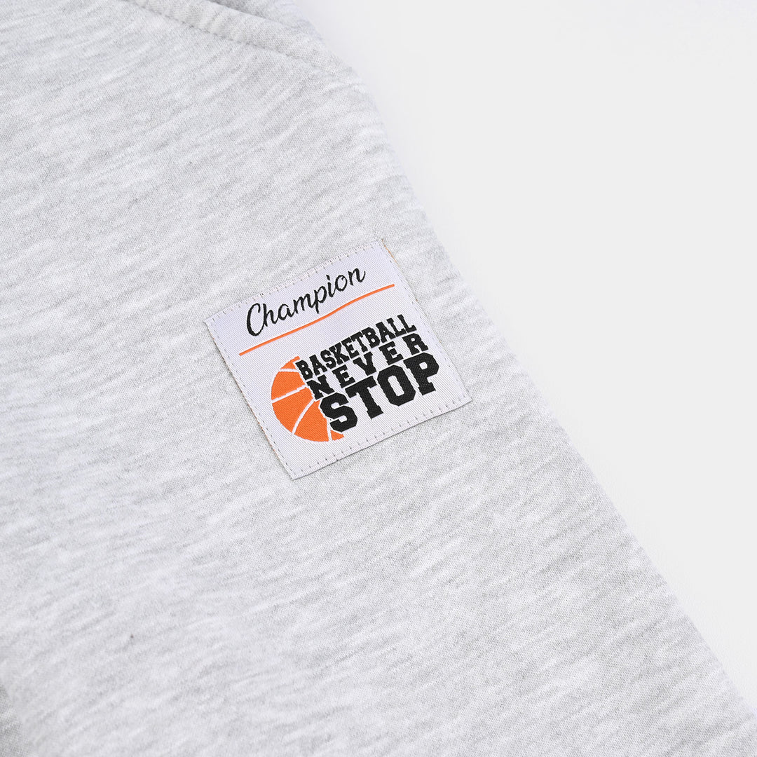 Boys Fleece 2 Piece Suit Ready To Hoop-Htr Grey