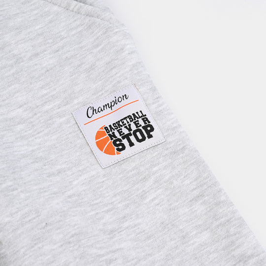 Boys Fleece 2 Piece Suit Ready To Hoop-Htr Grey