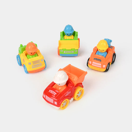 4PCs Friction-Powered Vehicle Set | Safe & Fun for Kids