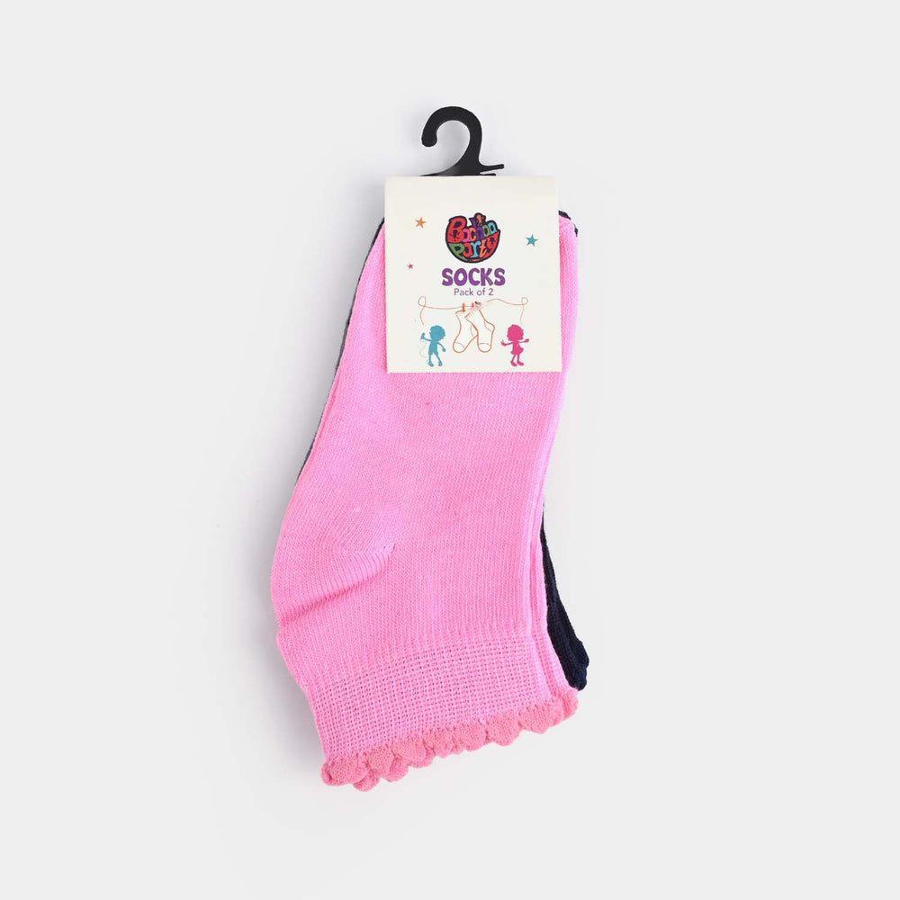 Girls Pack Of 2 Socks Ankle-Pink.Navy