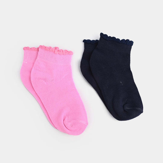 Girls Pack Of 2 Socks Ankle-Pink.Navy