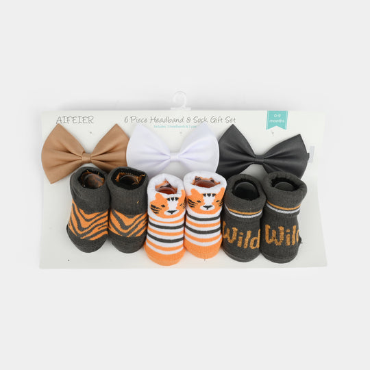 3 Bow Tie & 3 Pair Socks For Infant