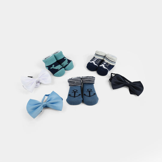 3 Bow Tie & 3 Pair Socks For Infant