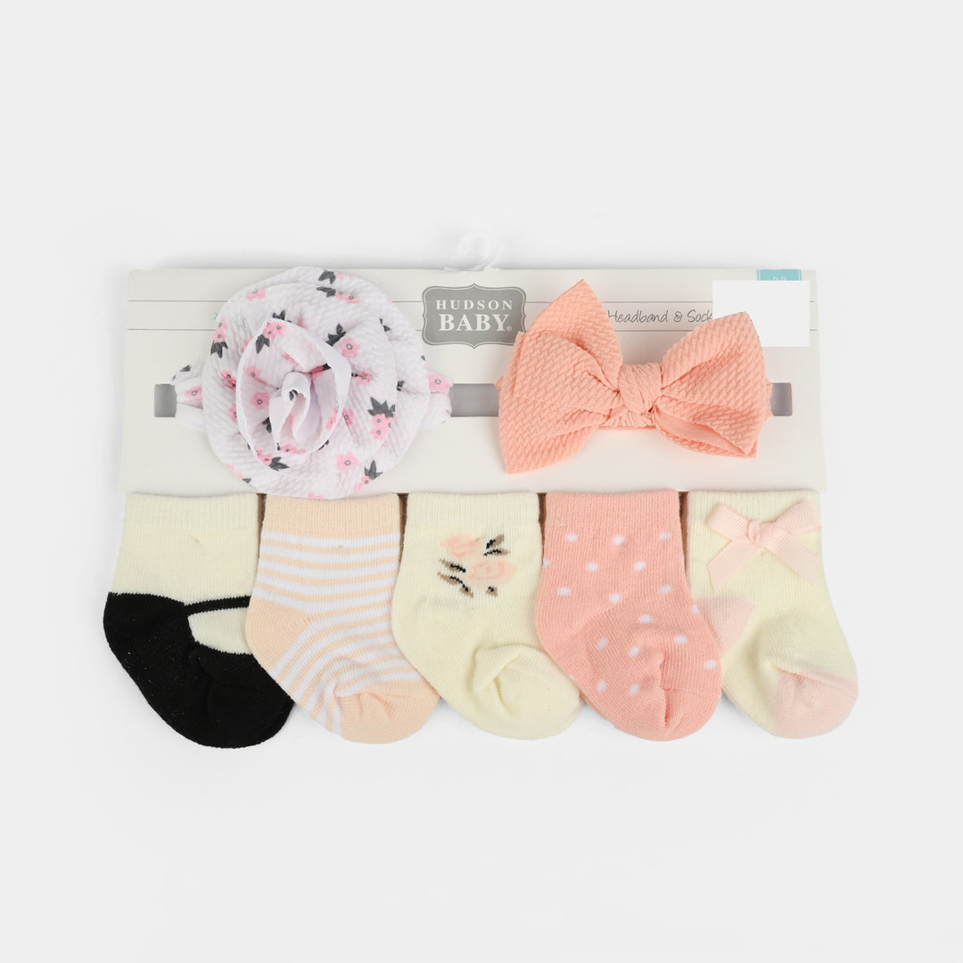 Baby Girl Socks & Headband Set