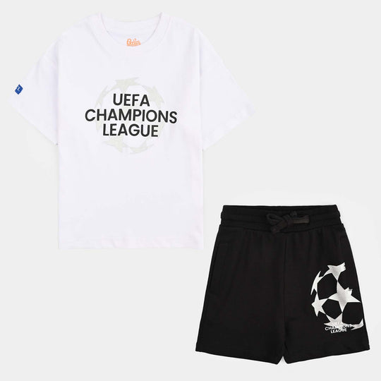 Boys Jersey/Terry 2 Piece Suit Champions League-White/Black