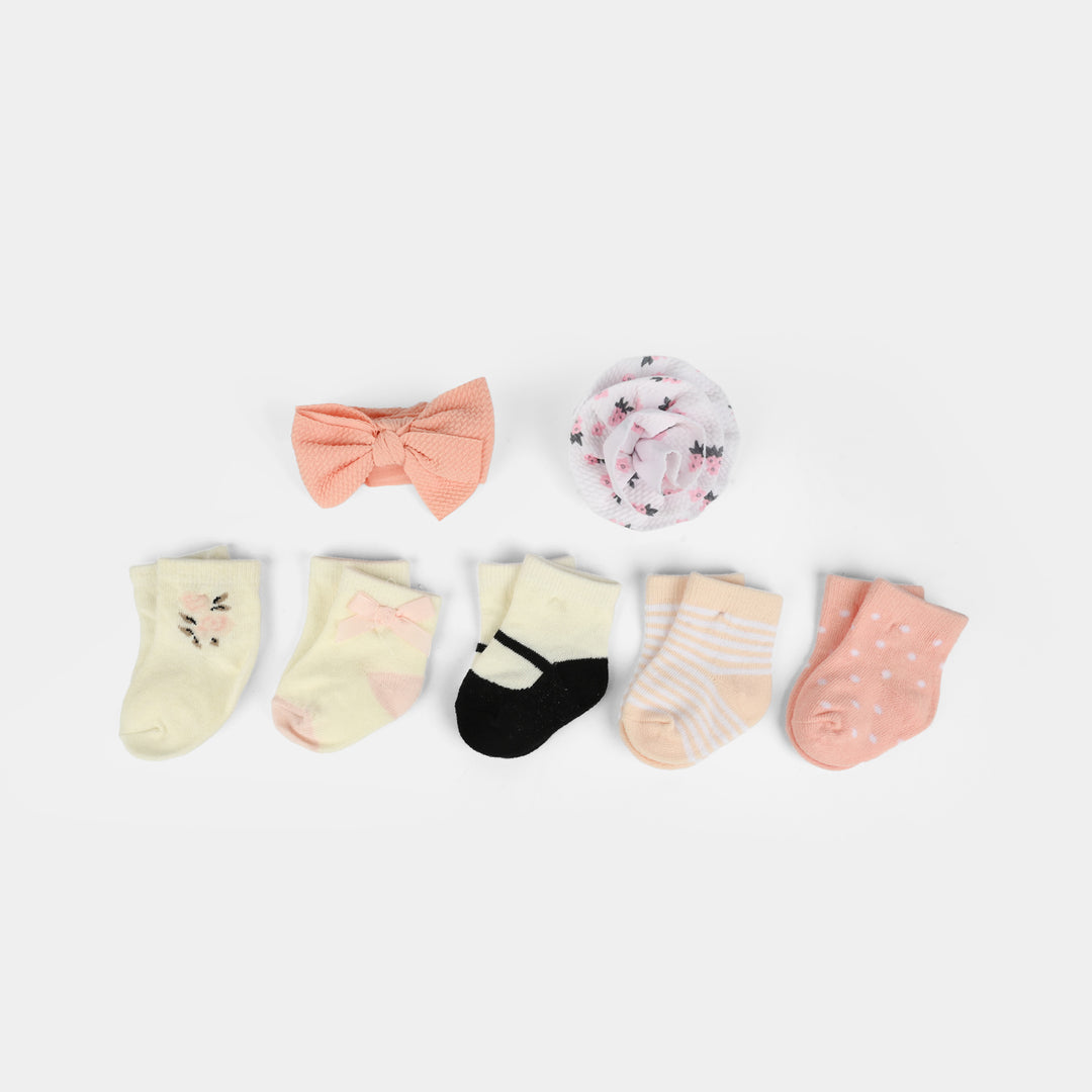 Baby Girl Socks & Headband Set