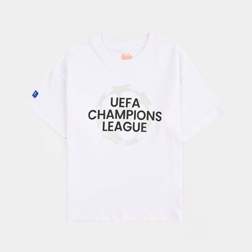 Boys Jersey/Terry 2 Piece Suit Champions League-White/Black