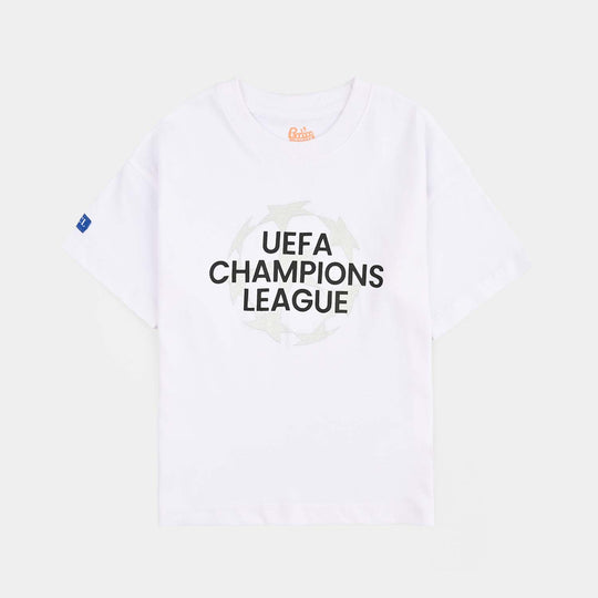 Boys Jersey/Terry 2 Piece Suit Champions League-White/Black