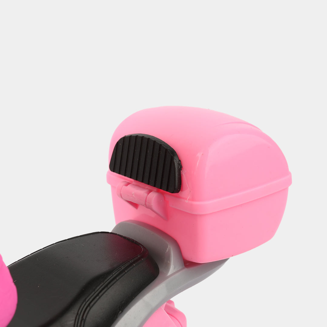 Doll Ride-On Motorbike – Pink Scooter with Music & Lights