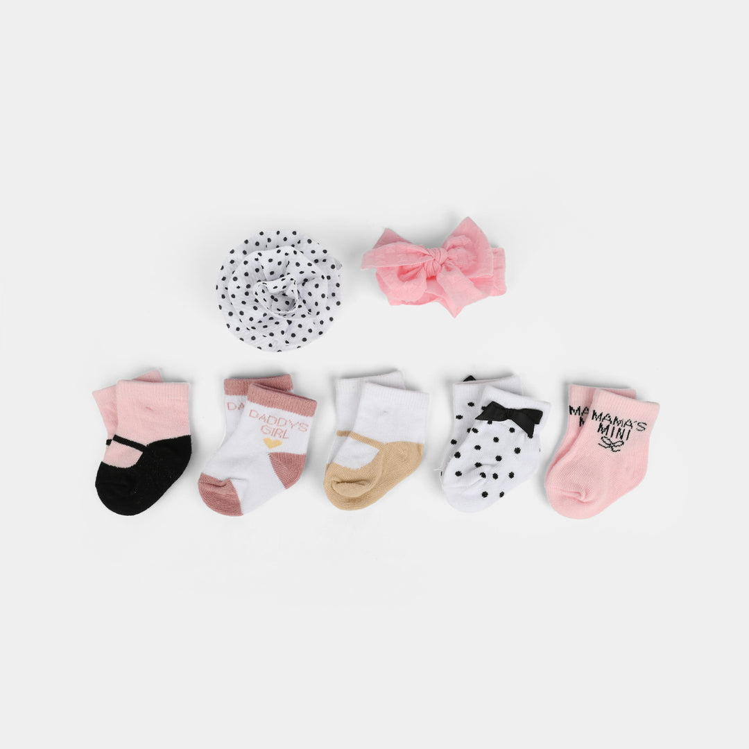 Baby Girl Socks & Headband Set