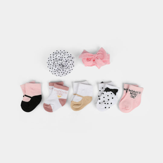 Baby Girl Socks & Headband Set