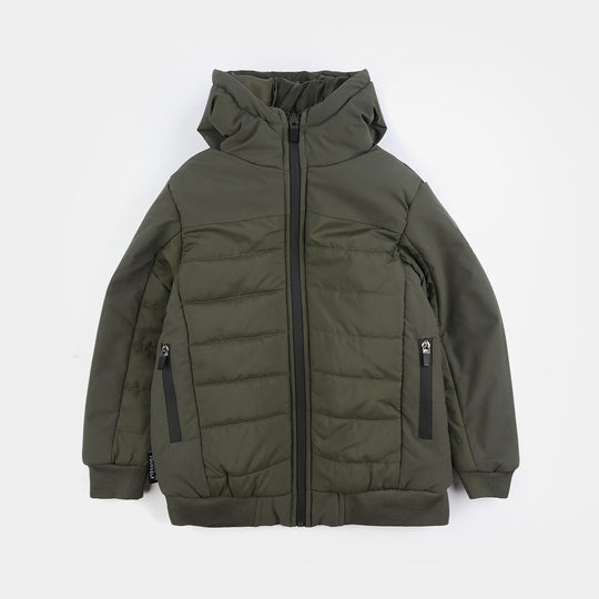 Boys Quilted Jacket F/S Believe in yourself-Olive