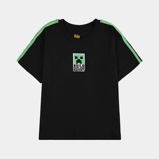Boys Cotton Jersey T-Shirt H/S Mine-Jet Black