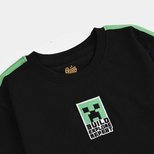 Boys Cotton Jersey T-Shirt H/S Mine-Jet Black