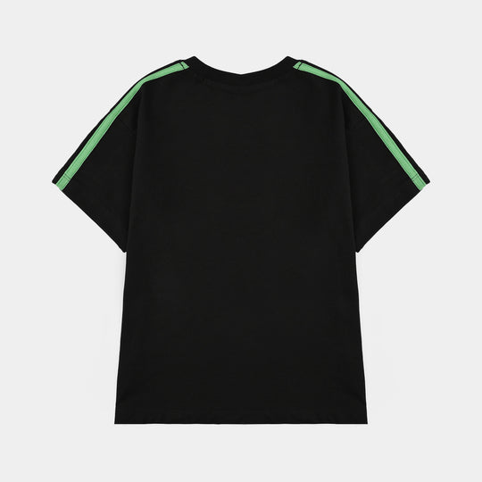 Boys Cotton Jersey T-Shirt H/S Mine-Jet Black