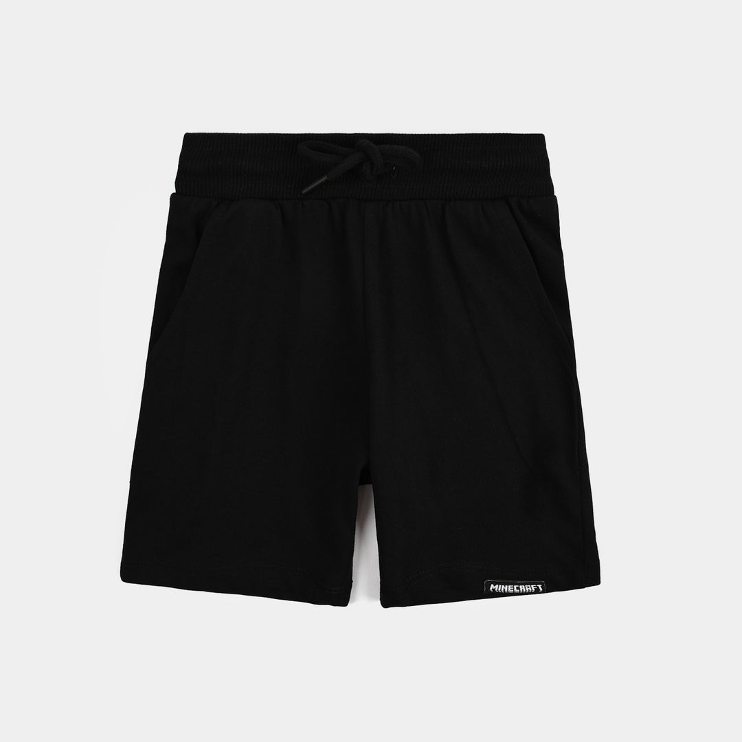 Boys Cotton Terry Short Mine-Jet Black