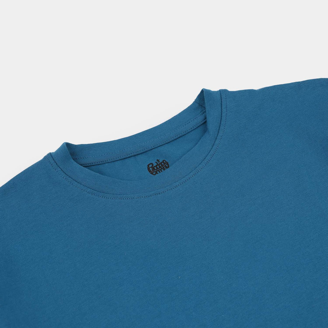 Boys Lycra Jersey Basic T-Shirt - Blue