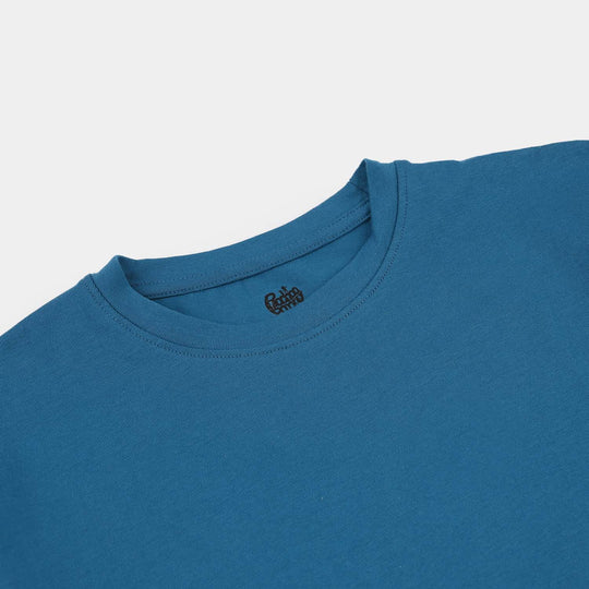 Boys Lycra Jersey Basic T-Shirt - Blue