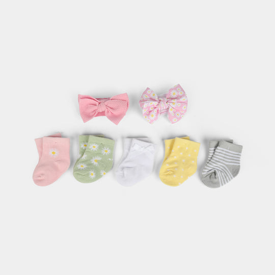 Baby Girl Socks & Headband Set