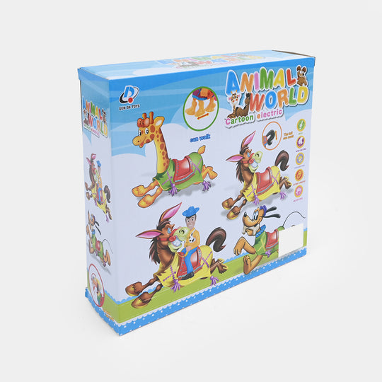 Electric Walking Horse Toy with Cowboy Rider