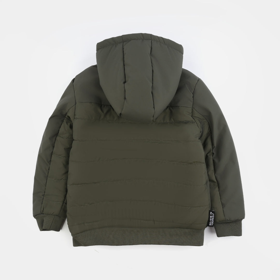 Boys Quilted Jacket F/S Believe in yourself-Olive