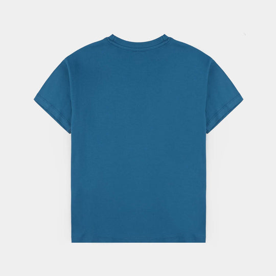Boys Lycra Jersey Basic T-Shirt - Blue