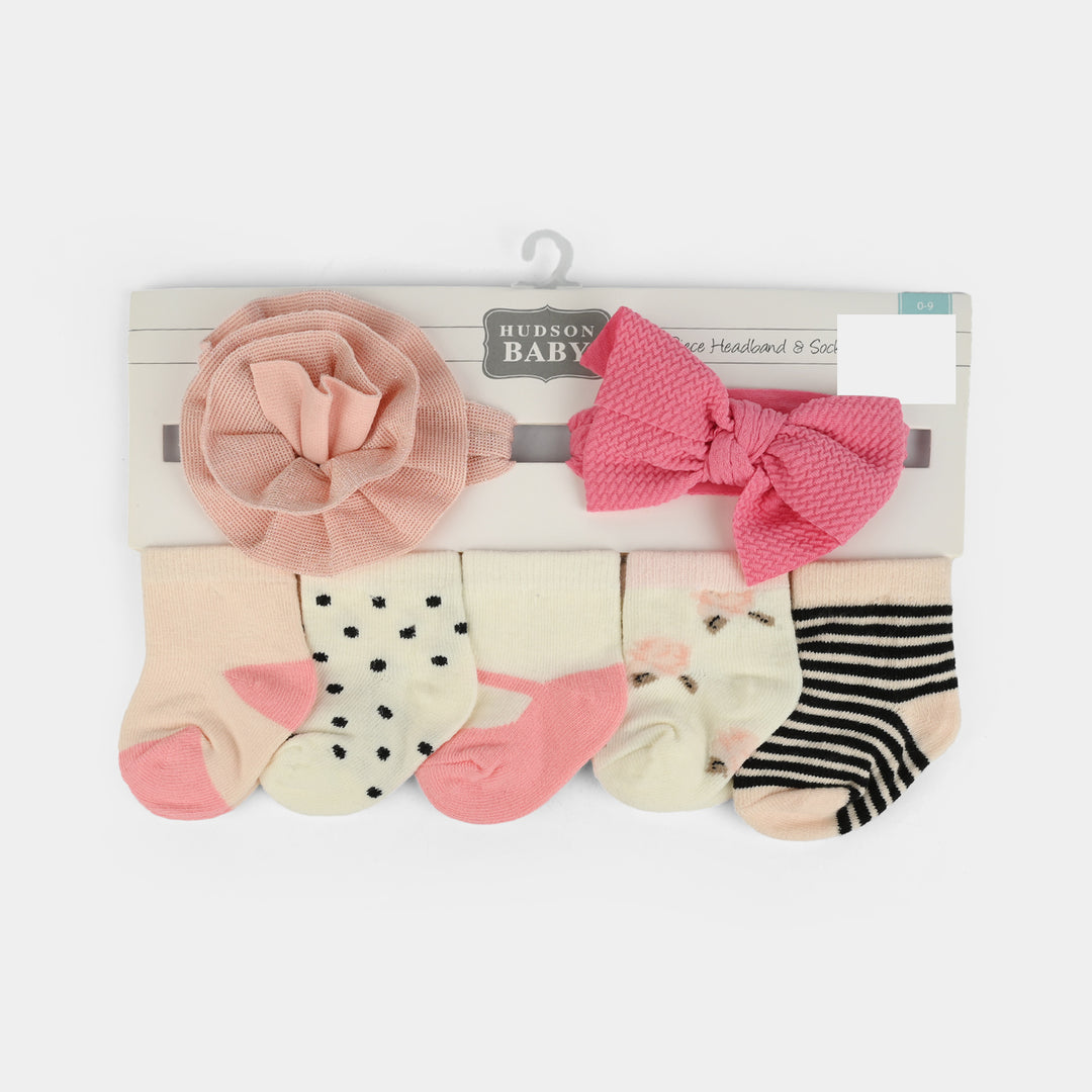 Baby Girl Socks & Headband Set