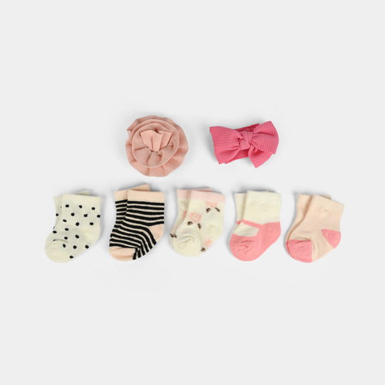 Baby Girl Socks & Headband Set