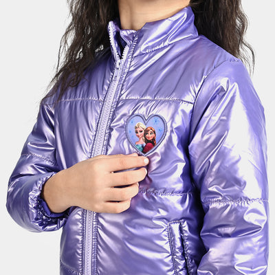 Girls Mix taffeta Quilted Jacket Elsa & Enna-Purple