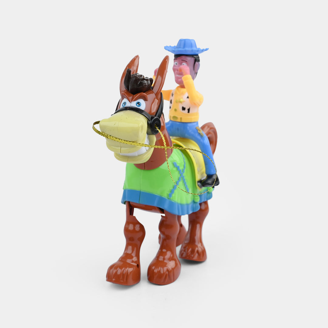 Electric Walking Horse Toy with Cowboy Rider