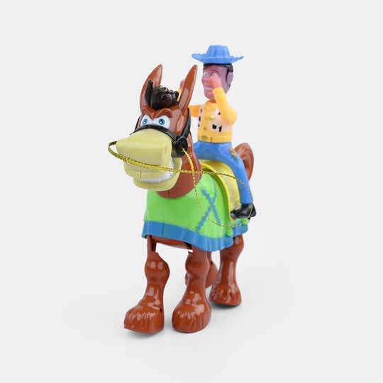 Electric Walking Horse Toy with Cowboy Rider