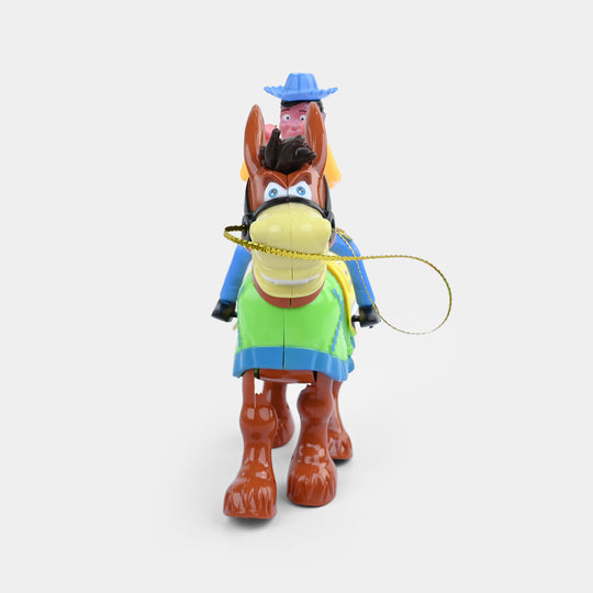 Electric Walking Horse Toy with Cowboy Rider