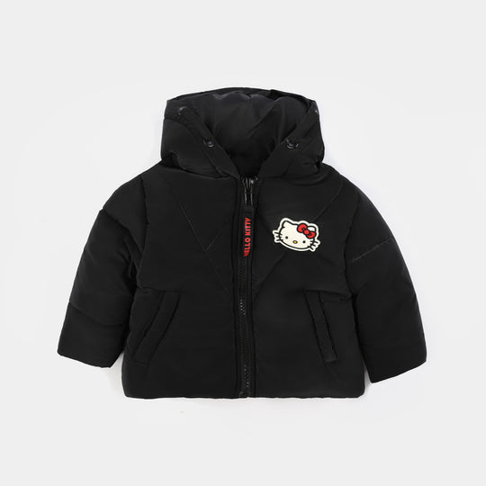 Infant Girls Taffeta Hooded Jacket F/S-BLACK